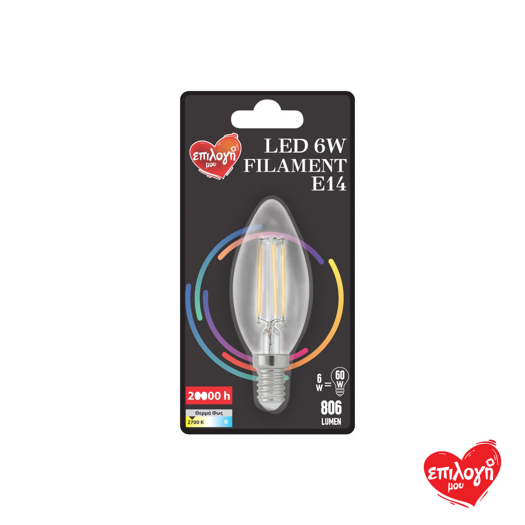 ΕΠΙΛΟΓΗ ΜΟΥ Κερί Filament E14 60W 2700K