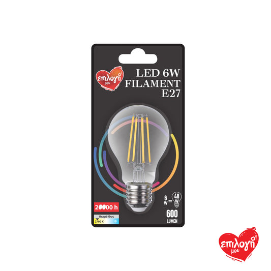 ΕΠΙΛΟΓΗ ΜΟΥ Γλόμπος Filament E27 6W 2700K
