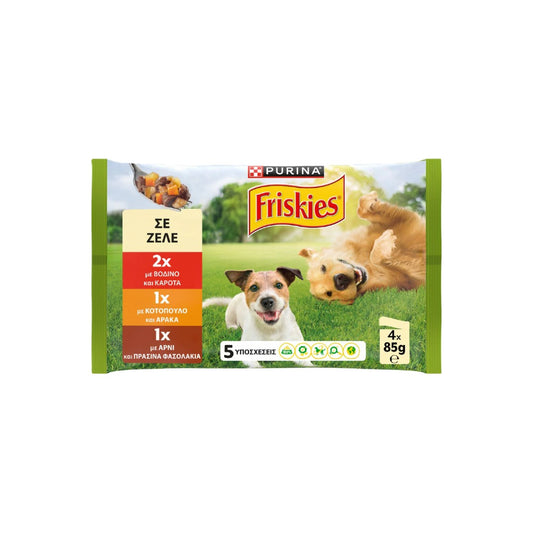 FRISKIES Adult Ζελέ Βοδ. Κοτοπ. Αρνί