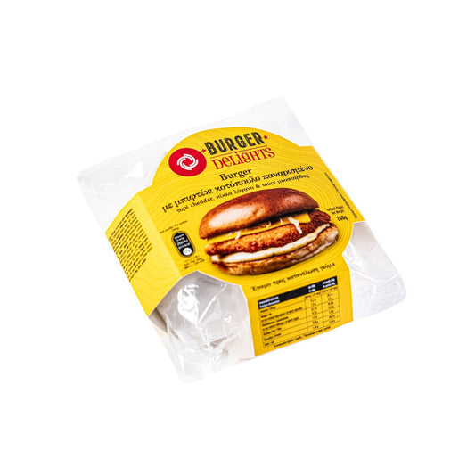BURGER DELIGHTS Μπιφτέκι Κοτόπουλο Πανέ